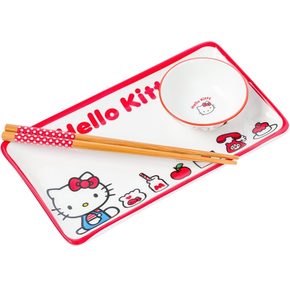 Sanrio Hello Kitty Red and White Dinnerware Set